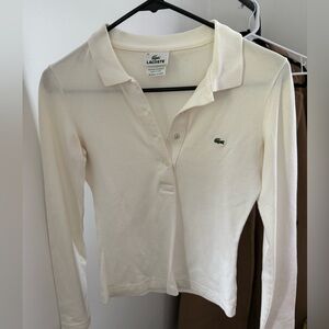 Lacoste XS White Long Sleep Polo